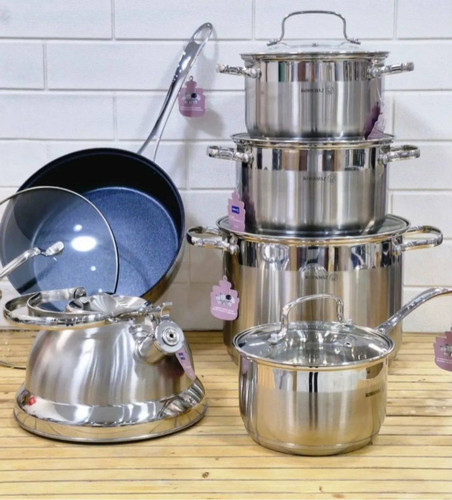 سرویس قابلمه 12 پارچه استیل کرکماز قیمت سرویس قابلمه کرکماز اصل